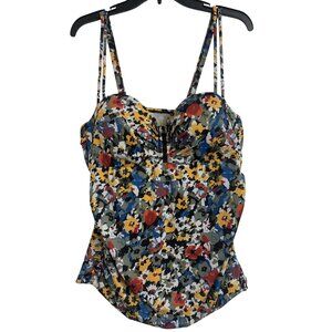 Swim By Cacique Floral Tankini Top Size 36DD